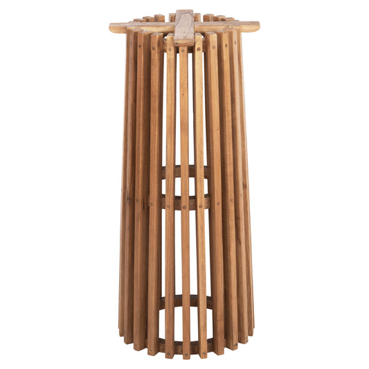 Indoor Bar Stand Base/legs Med.height Round Frantz Fb99857.11 Mindi Wood In Natural Φ40x90hcm.