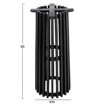 Indoor Bar Stand Base/legs Med.height Round Frantz Hm9857.12 Mindi Wood In Black Φ40x90hcm.
