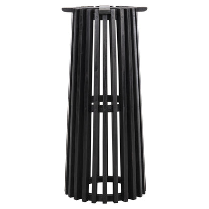 Indoor Bar Stand Base/legs Med.height Round Frantz Hm9857.12 Mindi Wood In Black Φ40x90hcm.