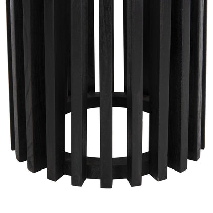 Indoor Bar Stand Base/legs Med.height Round Frantz Hm9857.12 Mindi Wood In Black Φ40x90hcm.