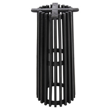 Indoor Bar Stand Base/legs Med.height Round Frantz Hm9857.12 Mindi Wood In Black Φ40x90hcm.