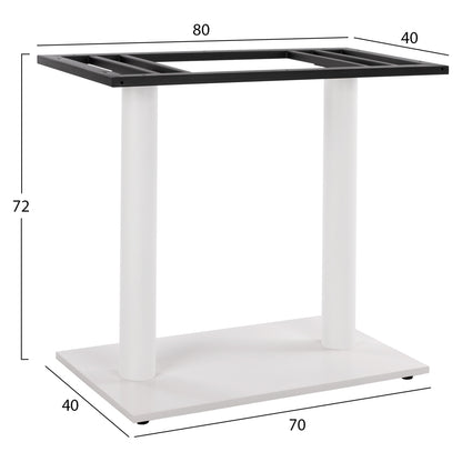Base Metallic Double White Matte 80x40x72 With Adjusters Hm435.12