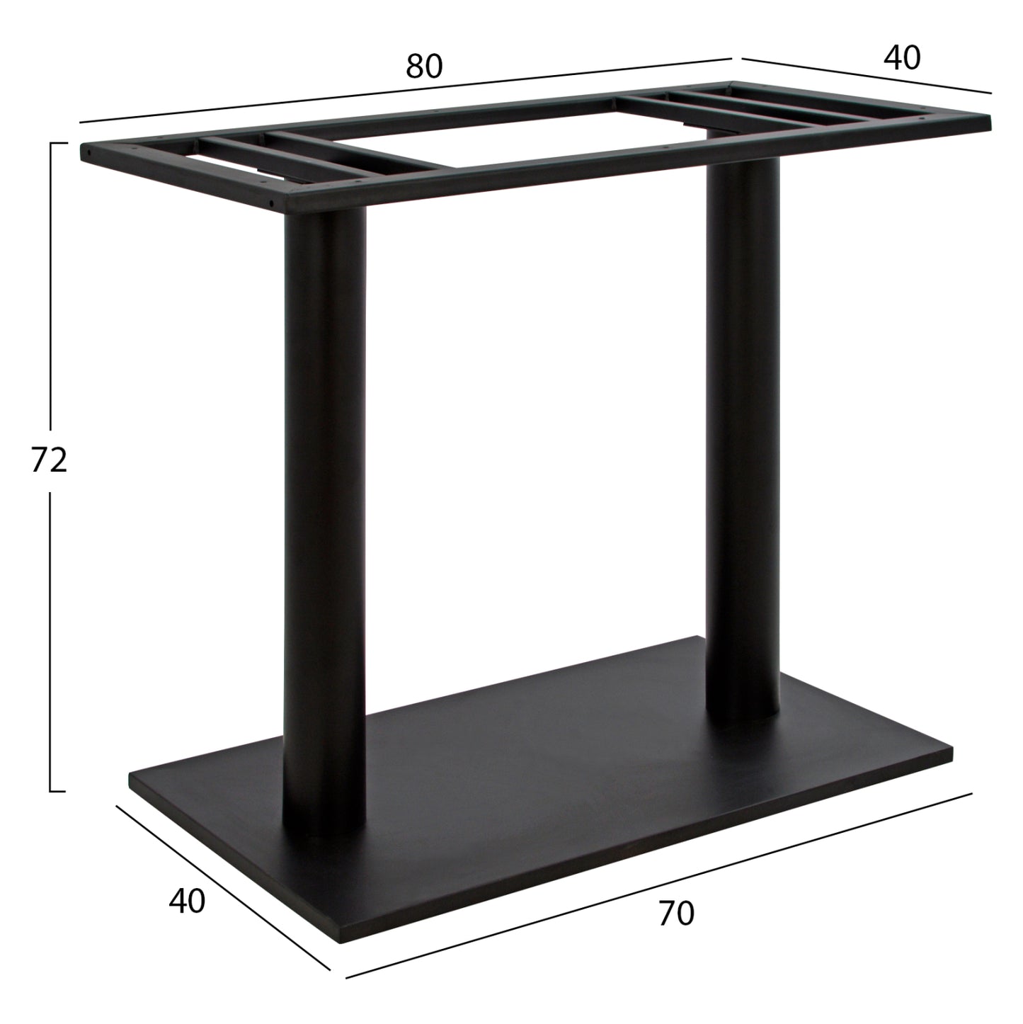 Metallic Base Double 80x40x72h Hm435