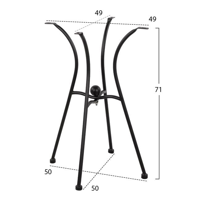 Metallic Base Hm466 4legs In Black Color 50x50 Cm.