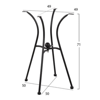 Metallic Base Hm466 4legs In Black Color 50x50 Cm.