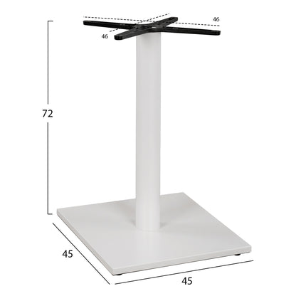 Metallic Base White Matte 46x46x72h With Cross 46x46 And Adjusters Hm438.02
