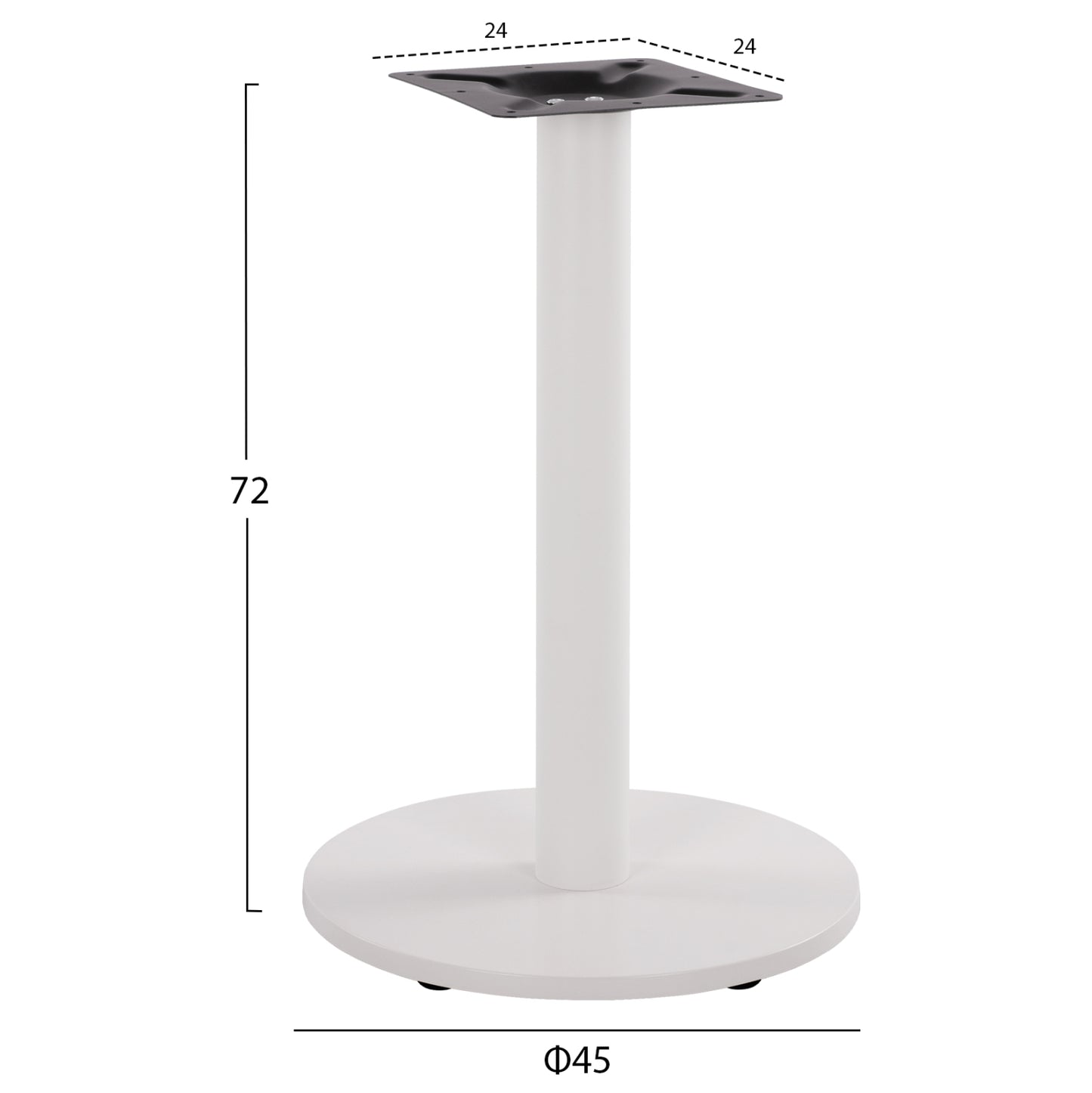 Base Metallic White Matte '45x72 With Adjusters Hm419.12