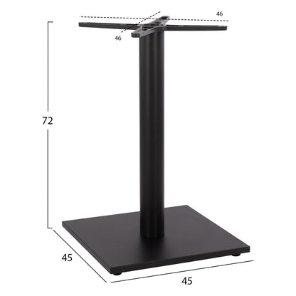 Base Metallic Black Matte 45x45x72 With Adjuster Hm438