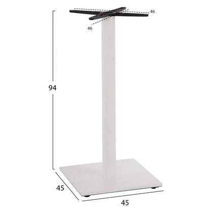 Base For Bar Table Hm474.02 Medium Height-matte White Metal-height Adjusters-cross 46Χ46cm 45Χ45Χ94hcm