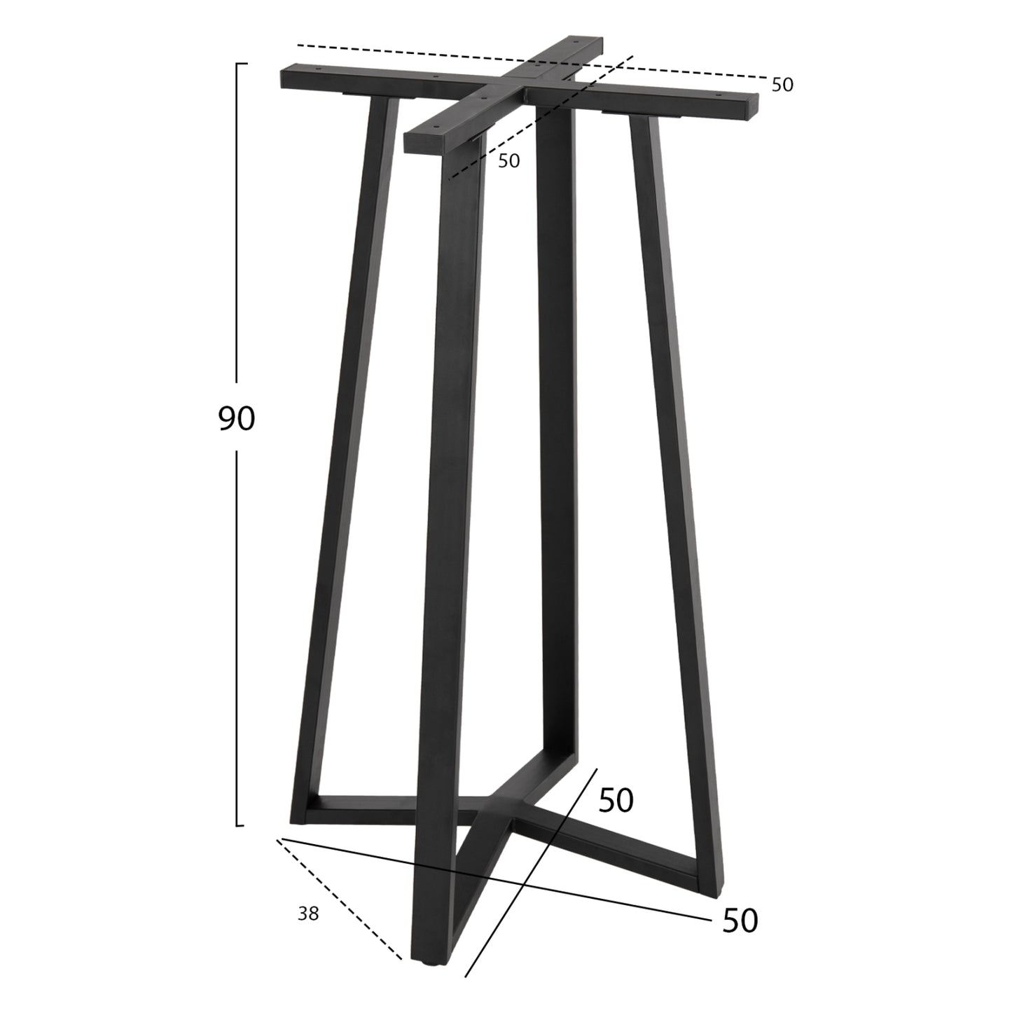 Base For Bar Table Hm477.01 Medium Height Black Metal 50x50x90hcm.
