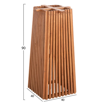 Indoor Bar Table Legs-base Med.height Square Frantz Hm9858.11 Mindi Wood In Natural 40x40x90hcm.