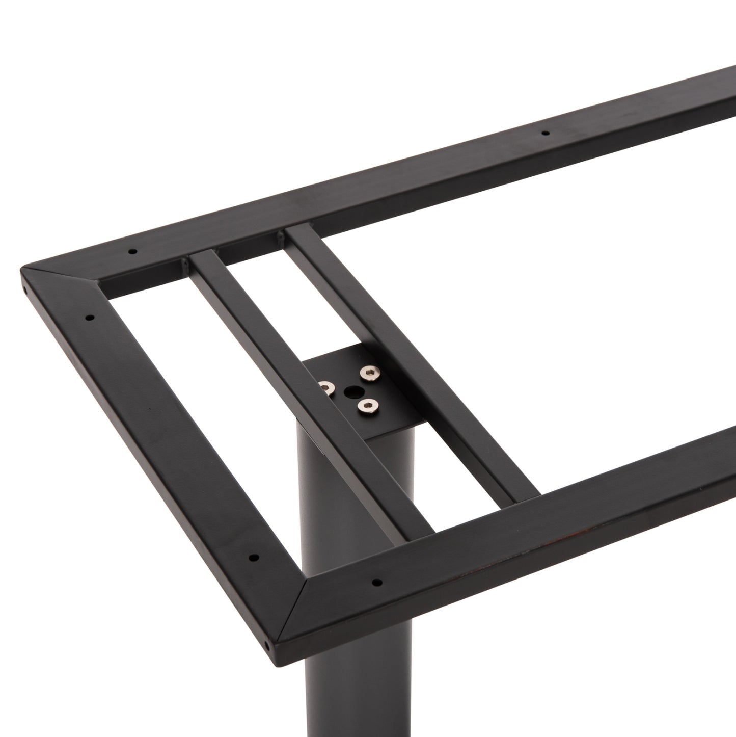 Bar Table Base Hm478.20 Medium Height Matte Grey Metal 2-pillar 40Χ80Χ90hcm.
