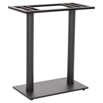 Bar Table Base Hm478.20 Medium Height Matte Grey Metal 2-pillar 40Χ80Χ90hcm.