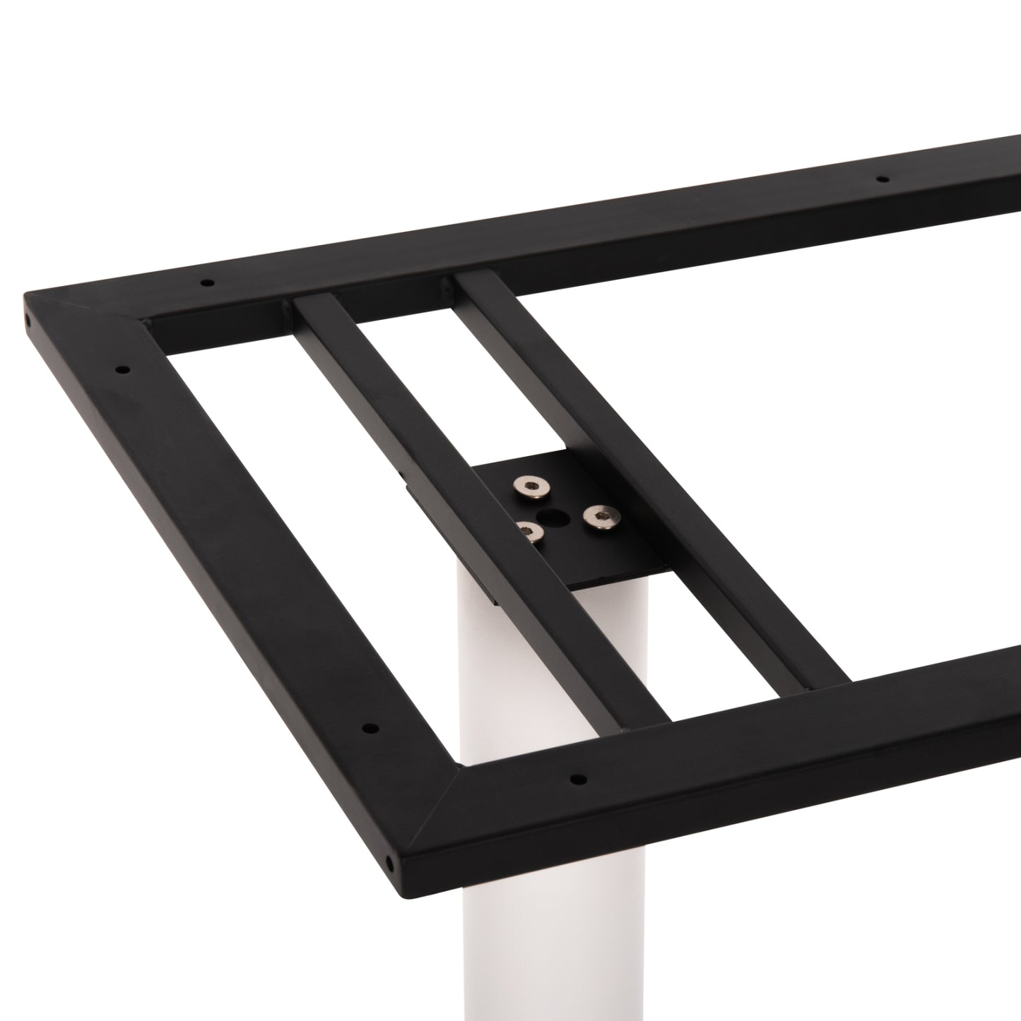 Bar Table Base Hm478.02 Medium Height Matte White Metal 2-pillar 40Χ80Χ90hcm.