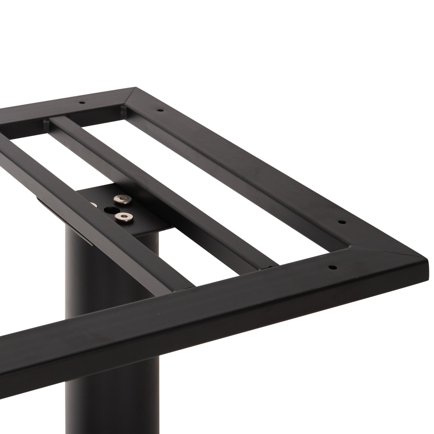 Bar Table Base Hm478.01 Medium Height Matte Black Metal 2-pillar 40Χ80Χ90hcm.