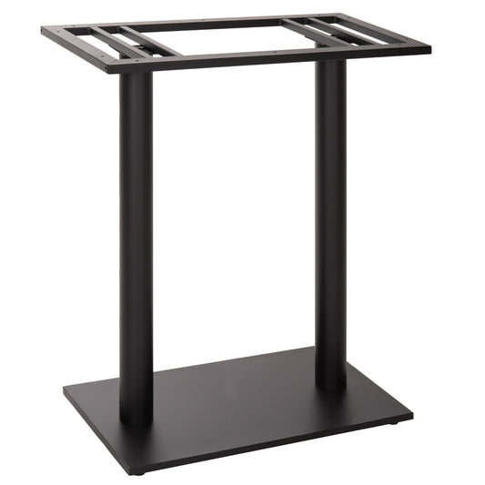 Bar Table Base Hm478.01 Medium Height Matte Black Metal 2-pillar 40Χ80Χ90hcm.