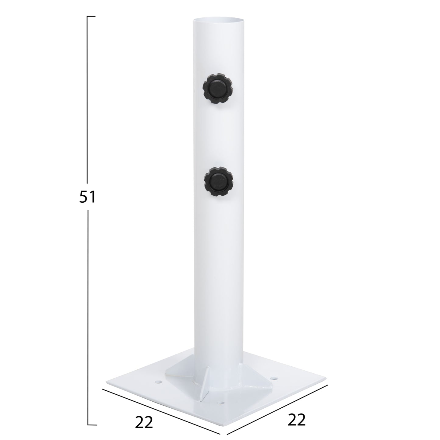 Umbrella Base Φ60mm X 51hcm.metal Ground Bolt For Pole Up To Φ60mm Fb96011 White