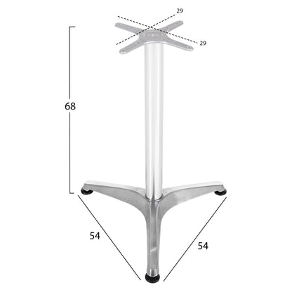 Base For Table Hm449.01 Aluminum In Chrome Cross 28,5x28,5cm.- Leg Dimensions: 54x54x68hcm.