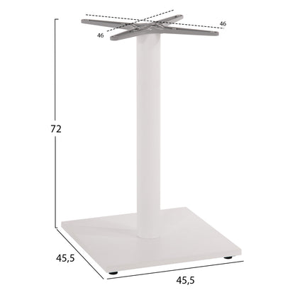 Base For Table Hm475.02 Aluminum Matte White-46x46cm Cross- 46Χ46Χ72hcm.