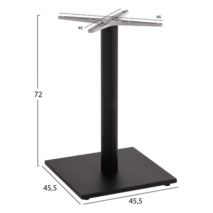 Base For Table Hm475.01 Aluminum Matte Black-46x46cm Cross 46Χ46Χ72hcm.