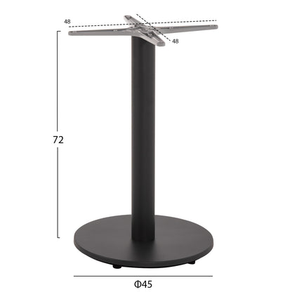Table Base Aluminum Hm476.20 Round In Grey 48x48cm Cross Φ45Χ72hcm.