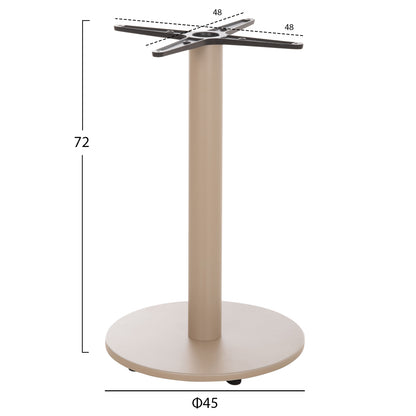 Round Table Base Hm476.25 Aluminum In Cappuccino Φ45Χ72hcm.--cross 48x48cm