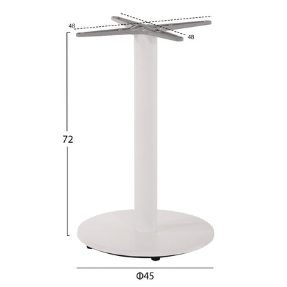 Table Base Aluminum Hm476.02 Round In Matte White 48x48cm Cross Φ45Χ72hcm.