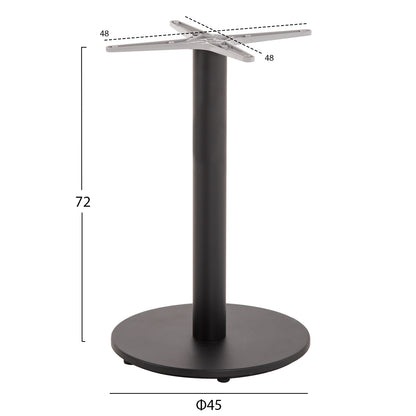 Table Base Aluminum Hm476.01 Round In Matte Black 48x48cm Cross Φ45Χ72hcm.