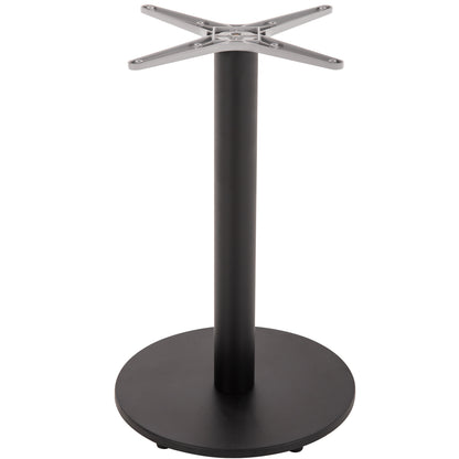 Table Base Aluminum Hm476.01 Round In Matte Black 48x48cm Cross Φ45Χ72hcm.