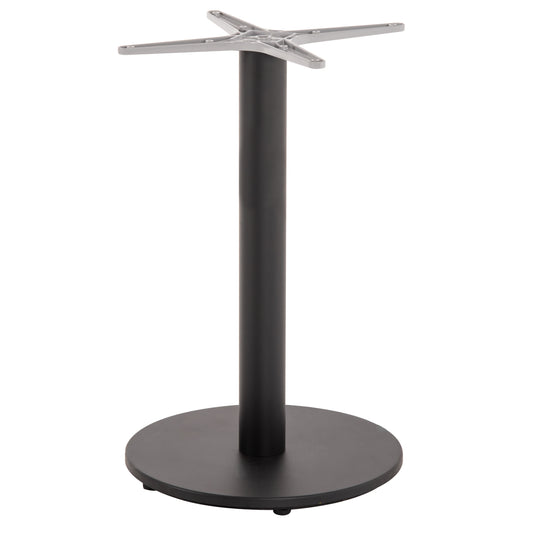 Table Base Aluminum Hm476.01 Round In Matte Black 48x48cm Cross Φ45Χ72hcm.