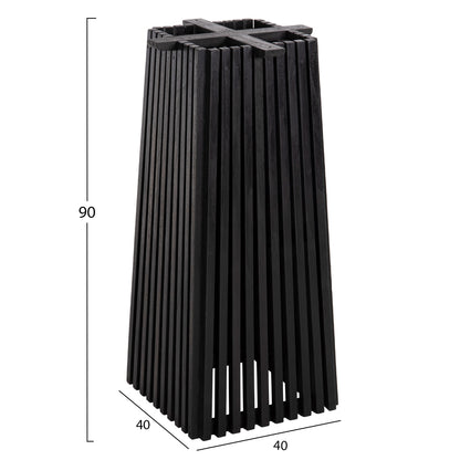Indoor Bar Table Legs-base Med.height Square Frantz Hm9858.12 Mindi Wood In Black 40x40x90hcm.