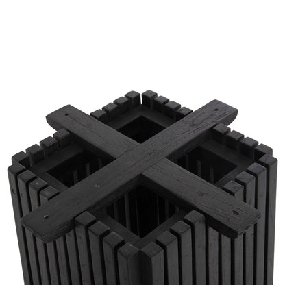 Indoor Bar Table Legs-base Med.height Square Frantz Hm9858.12 Mindi Wood In Black 40x40x90hcm.