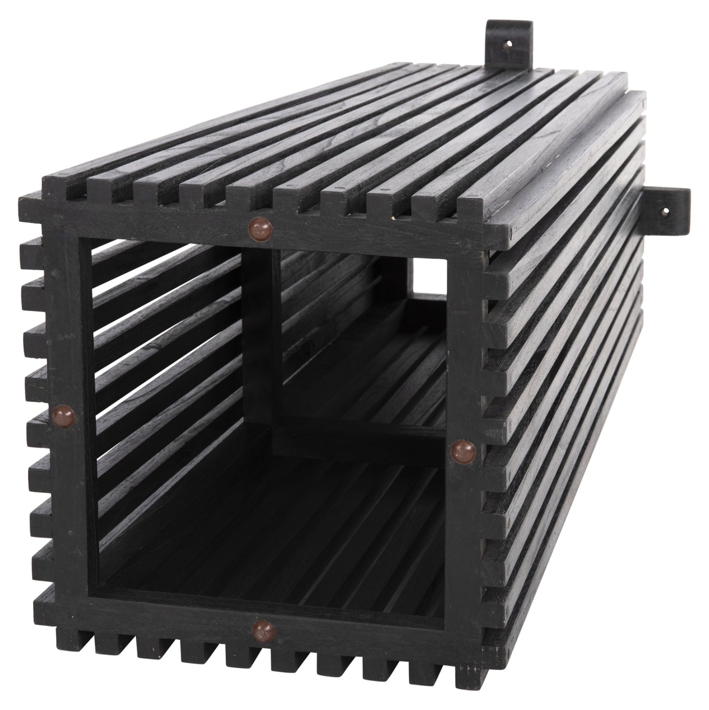 Indoor Bar Table Legs-base Med.height Square Frantz Hm9858.12 Mindi Wood In Black 40x40x90hcm.