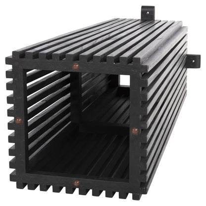 Indoor Bar Table Legs-base Med.height Square Frantz Hm9858.12 Mindi Wood In Black 40x40x90hcm.