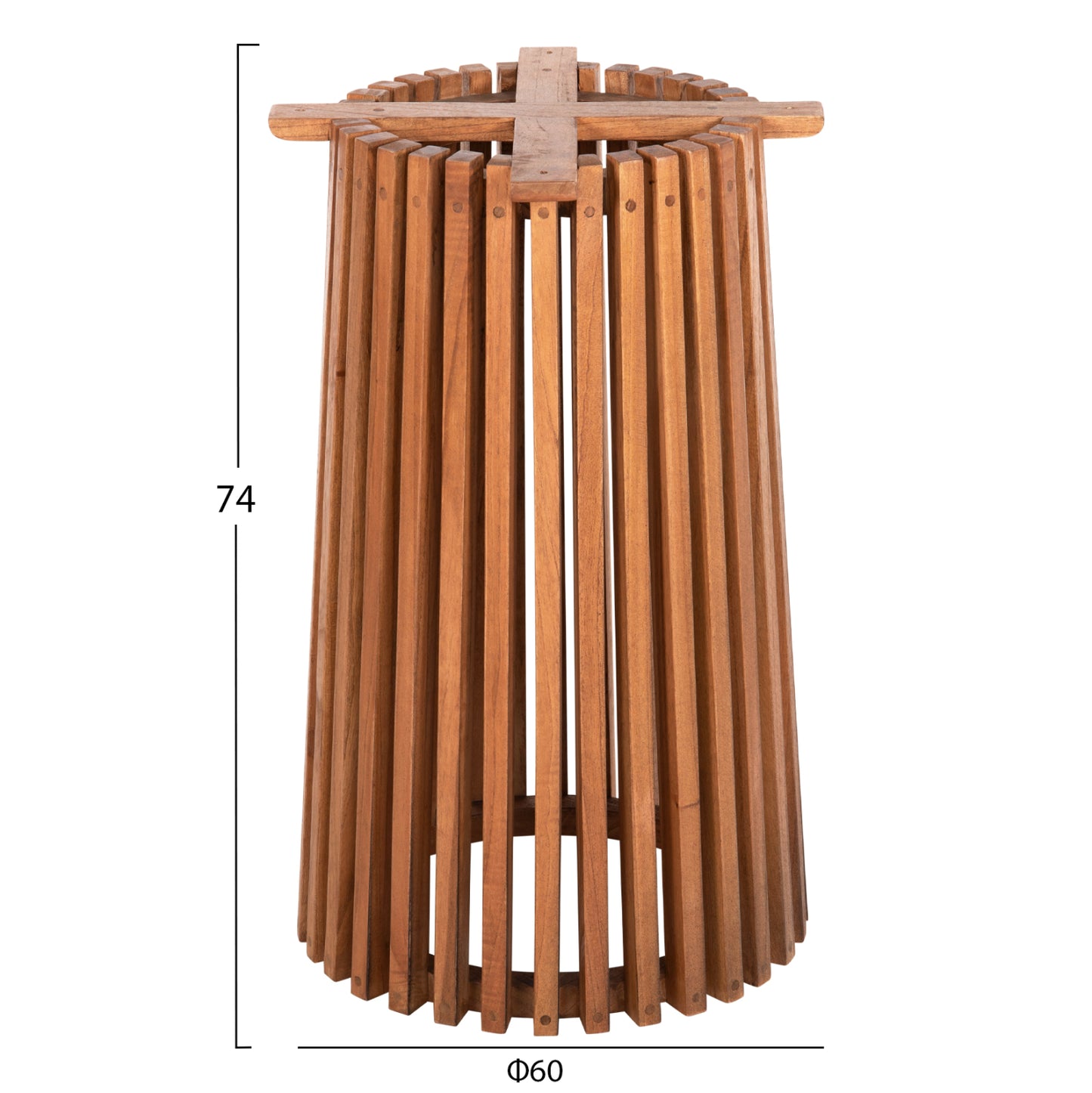 Indoor Table Legs-base Round Frantz Hm9459.11 Mindi Wood In Natural Φ45x73hcm.