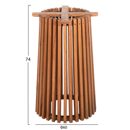 Indoor Table Legs-base Round Frantz Hm9459.11 Mindi Wood In Natural Φ45x73hcm.