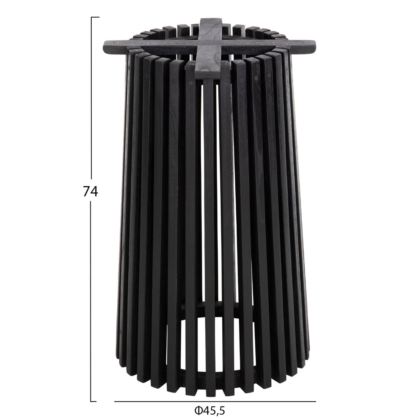 Indoor Table Legs-base Round Frantz Hm9459.12 Mindi Wood In Black Φ45x74hcm.