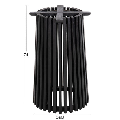 Indoor Table Legs-base Round Frantz Hm9459.12 Mindi Wood In Black Φ45x74hcm.