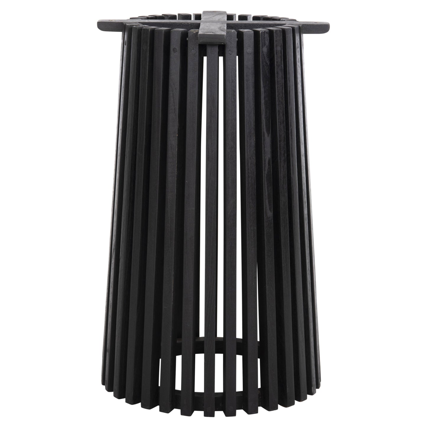 Indoor Table Legs-base Round Frantz Hm9459.12 Mindi Wood In Black Φ45x74hcm.