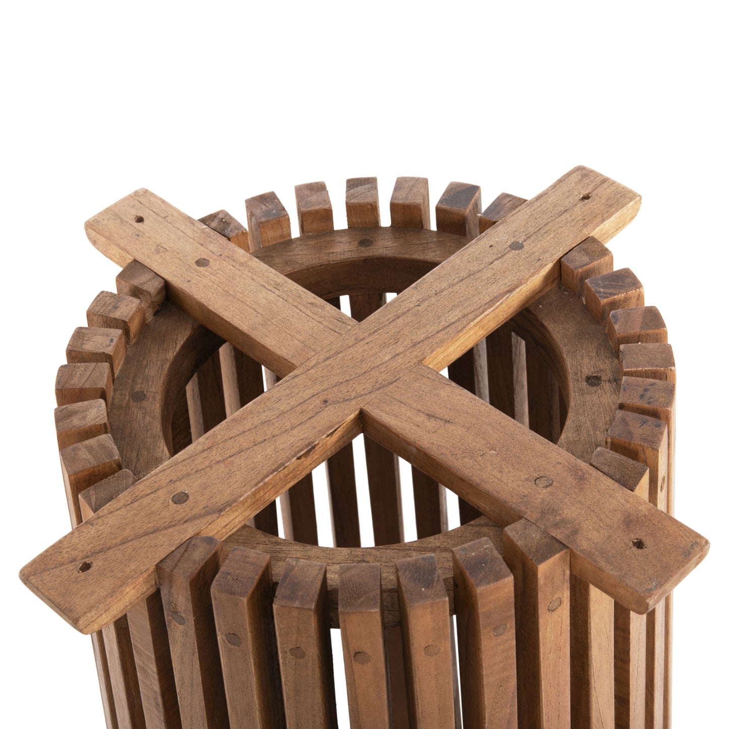 Indoor Table Legs-base Round Frantz Hm9459.11 Mindi Wood In Natural Φ45x73hcm.