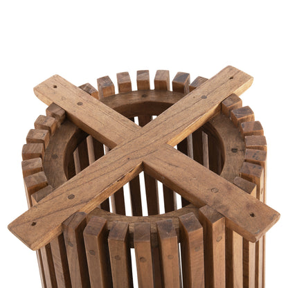 Indoor Table Legs-base Round Frantz Hm9459.11 Mindi Wood In Natural Φ45x73hcm.