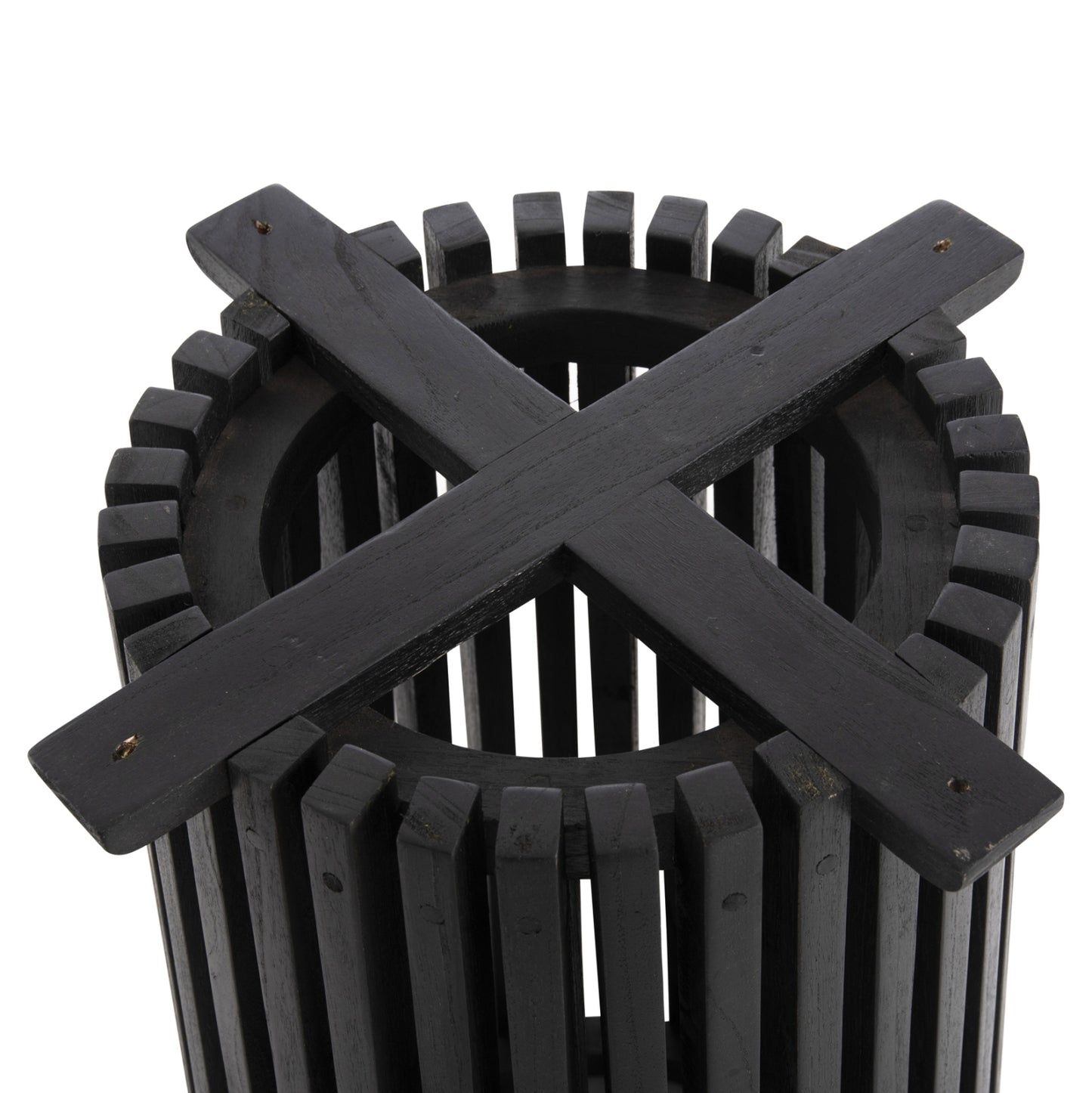 Indoor Table Legs-base Round Frantz Hm9459.12 Mindi Wood In Black Φ45x74hcm.