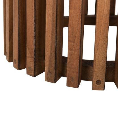 Indoor Table Legs-base Round Frantz Hm9459.11 Mindi Wood In Natural Φ45x73hcm.
