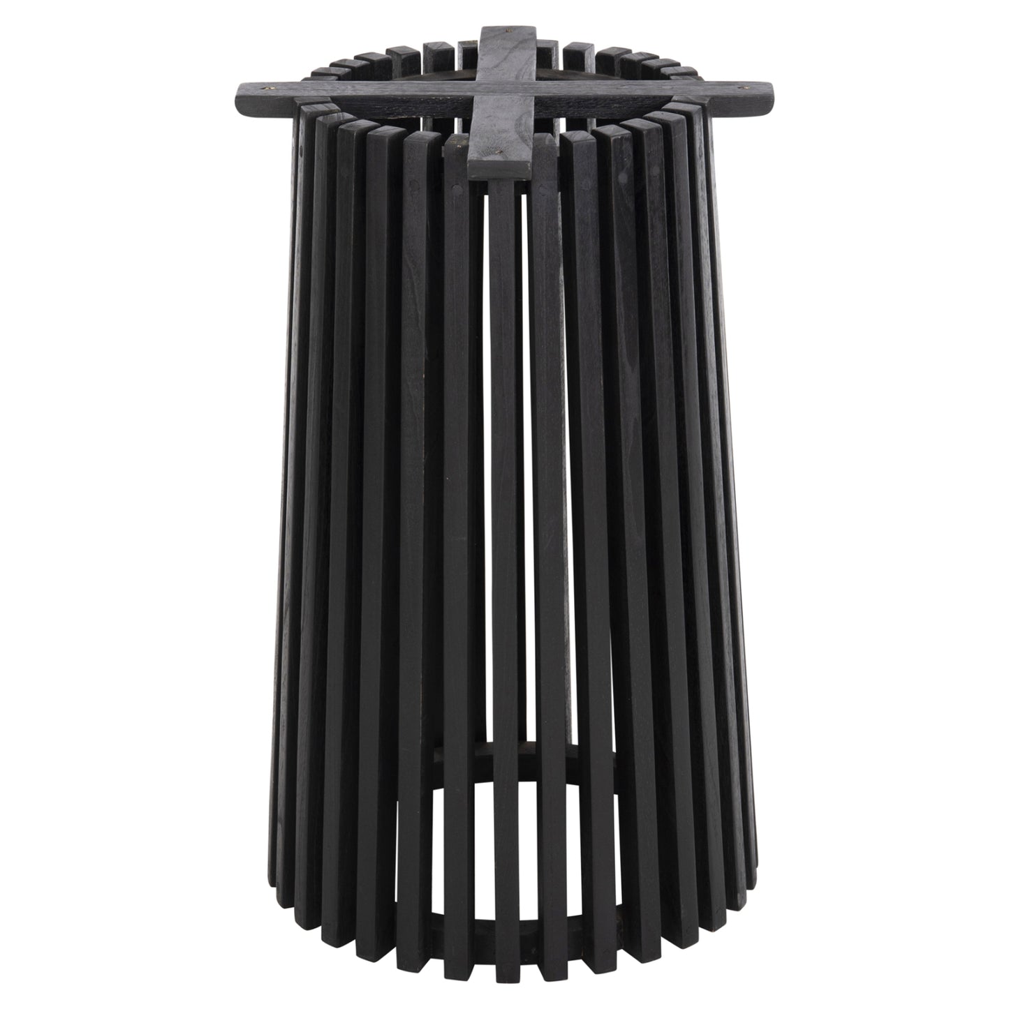 Indoor Table Legs-base Round Frantz Hm9459.12 Mindi Wood In Black Φ45x74hcm.