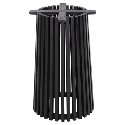 Indoor Table Legs-base Round Frantz Hm9459.12 Mindi Wood In Black Φ45x74hcm.