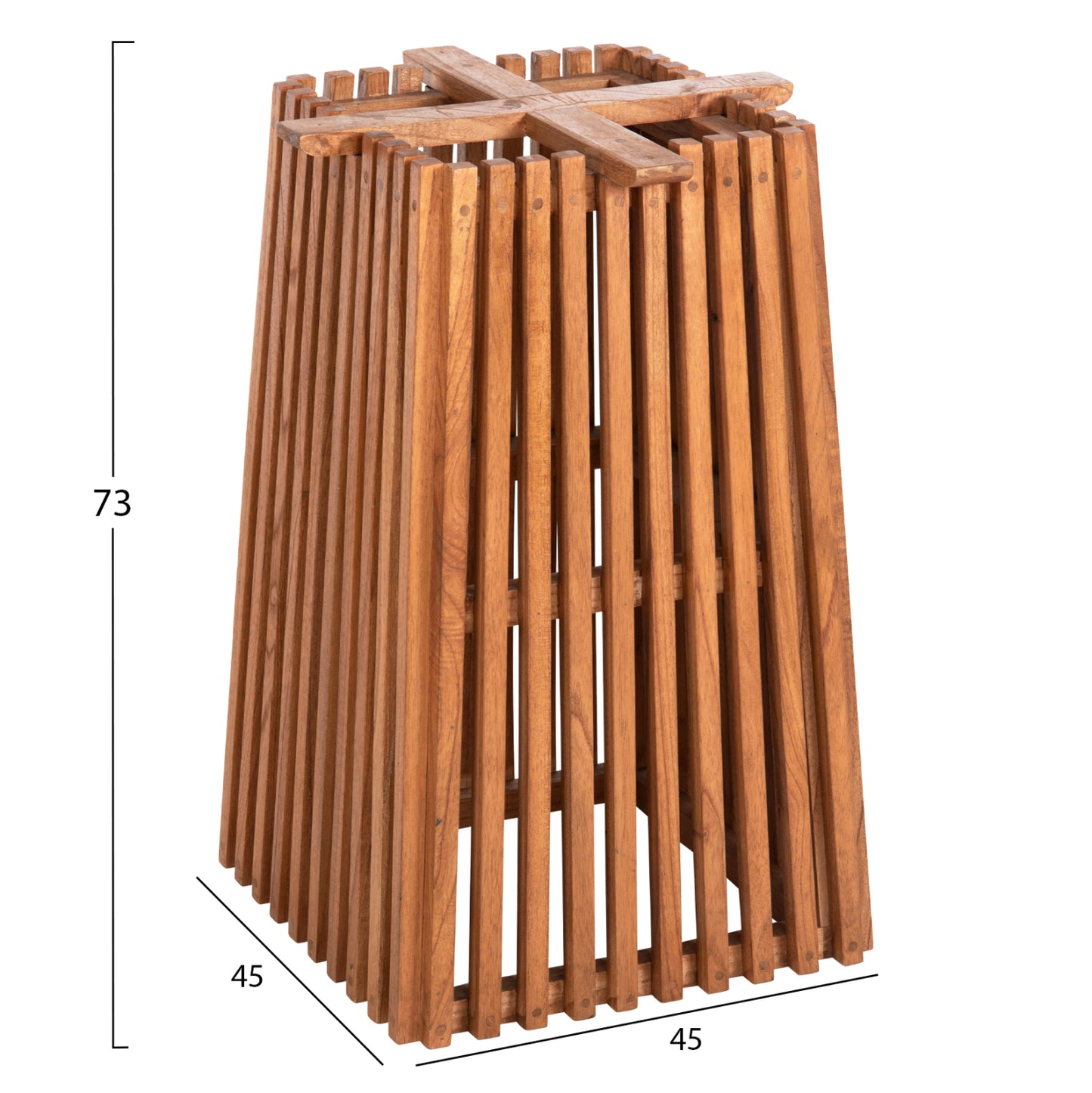 Indoor Table Legs-base Square Frantz Hm9460.11 Mindi Wood In Natural 45x45x73hcm.