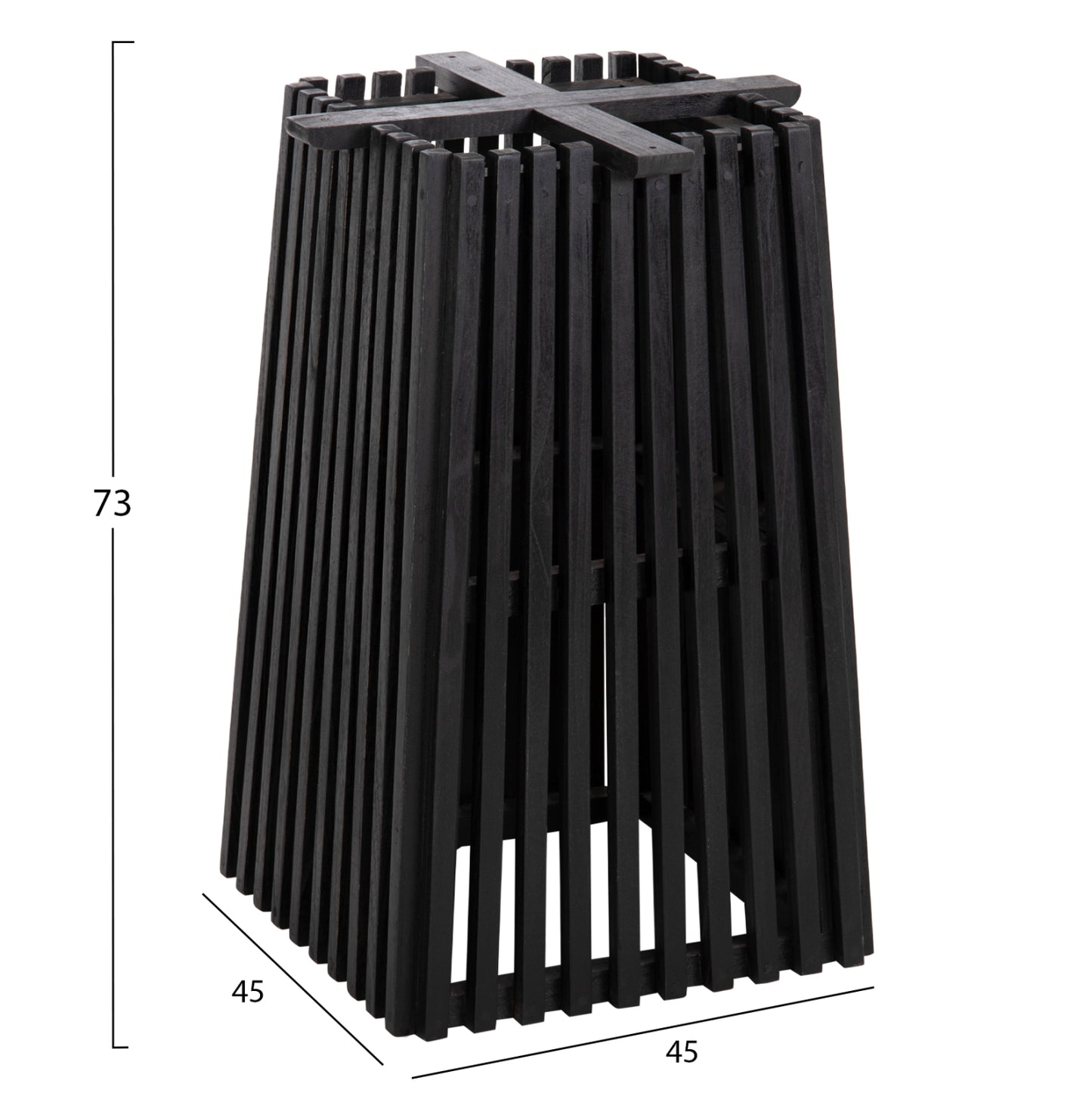 Indoor Table Legs-base Square Frantz Hm9460.12 Mindi Wood In Black 45x45x73hcm.