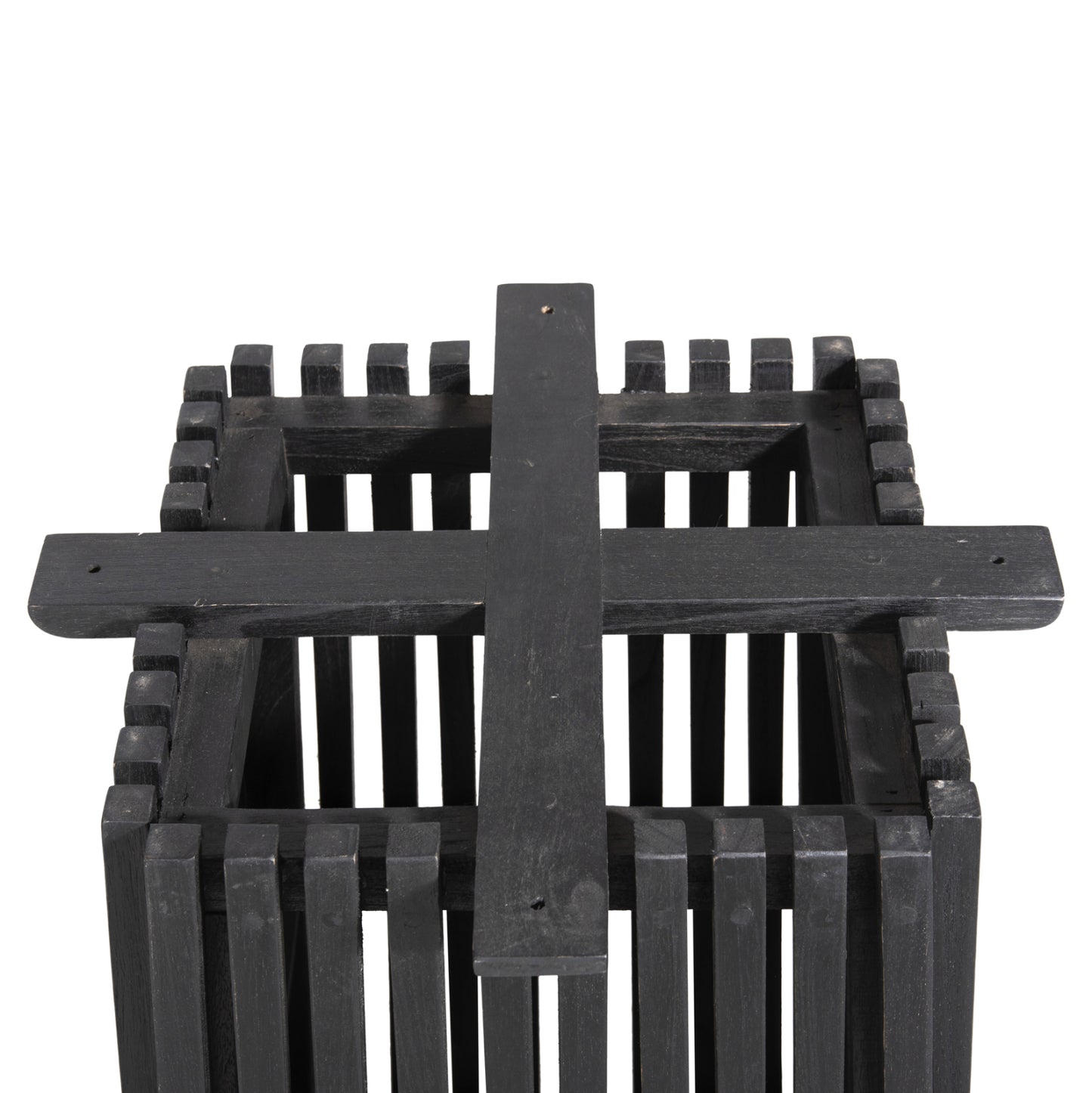 Indoor Table Legs-base Square Frantz Hm9460.12 Mindi Wood In Black 45x45x73hcm.