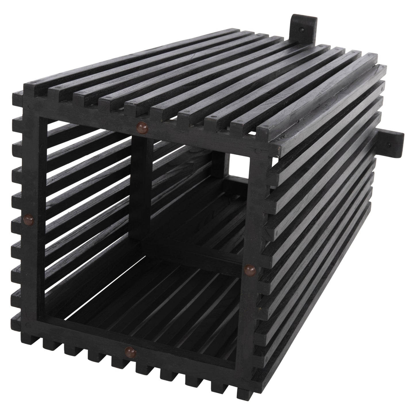 Indoor Table Legs-base Square Frantz Hm9460.12 Mindi Wood In Black 45x45x73hcm.