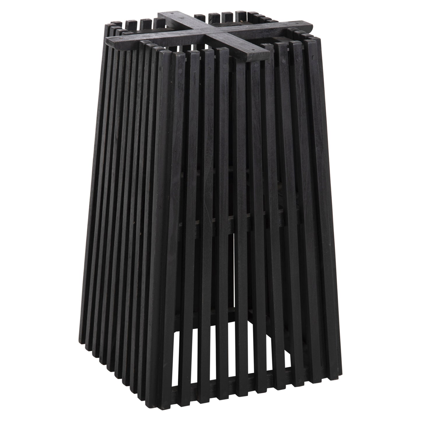 Indoor Table Legs-base Square Frantz Hm9460.12 Mindi Wood In Black 45x45x73hcm.